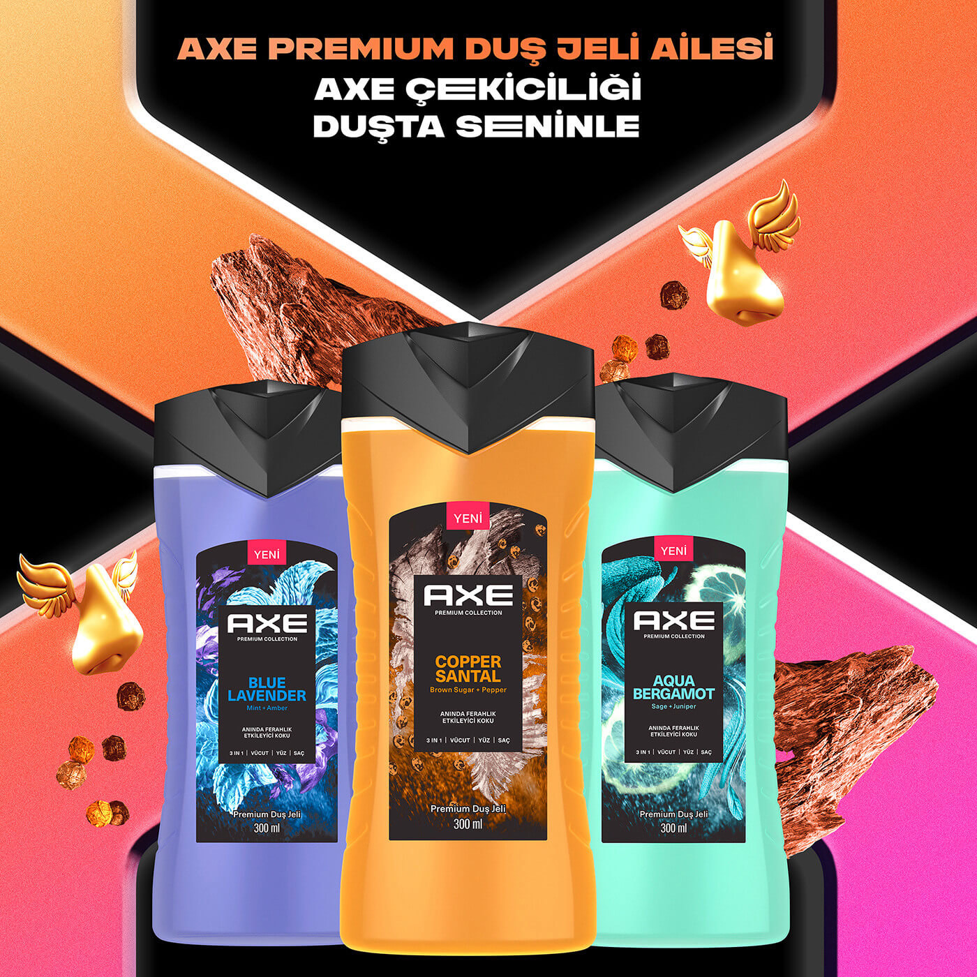 Axe Premium Collection Duş Jeli 3 in 1 Sandal 300 ML