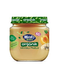 Hero Baby Hero Baby Organik Kayısı Muz Püresi Kavanoz Mama 120 gr
