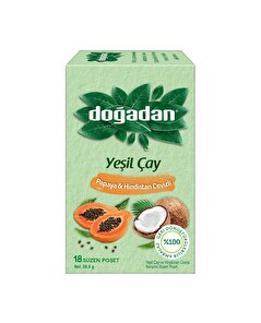 Doğadan Doğadan Yeşil Çay Papaya & Hindistan Cevizli 18'li