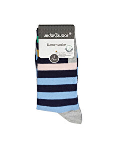 Underwear Underwear Gri Mavi 3'lü Çorap 39-42