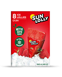 Sun Lolly Sun Lolly Çilek Aromalı Su Buzu 8x60 ml
