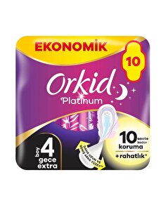 Orkid Orkid Platinum Hijyenik Ped Eko Gece Ekstra 10'lu