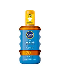 Nivea Sun Nivea Sun Koruma ve Bronzluk Güneş Yağı Spreyi SPF 20 Orta Güneş Koruması ve Doğal Bronzlaştırıcı 200 ml