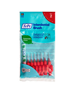 Tepe Tepe Arayüz Fırçası 0.5 mm Kırmızı 8'li