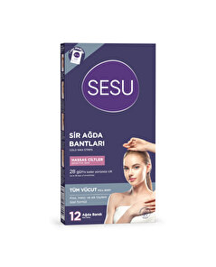 Sesu Sesu Vücut Ağda Bandı Hassas Ciltler 12'li