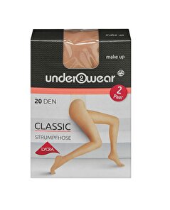 Underwear Underwear Likralı Külotlu İnce Çorap 20 den, Ten Rengi 36/38 Beden