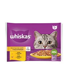 Whiskas Whiskas Yaş Kedi Maması Poşet Kümes Hayvanları 4x85 gr