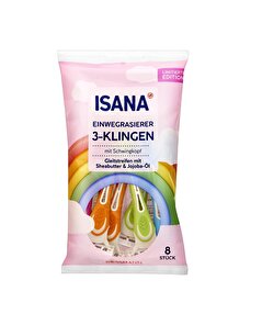 Isana Isana Tıraş Bıçağı 3 Bıçaklı Kullan At Rainbow 8'li
