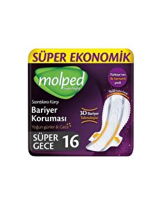 Molped Molped Hijyenik Ped Supernight Gece 16'lı
