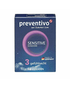 Preventivo Preventivo Prezervatif Sensitive Seyahat Boy 3'lu