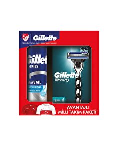 Gillette GilletteAvantajlı Milli Takım Paketi Mach3 2Up + Nemlendirici Jel 200 ml
