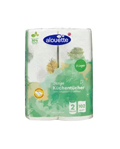 Alouette Alouette Kağıt Havlu Motifli 3 Katlı 2 Rulo 102 Yaprak