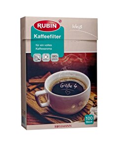 Rubin Rubin Kahve Filtresi - No:4 Beyaz Renkli 100'lü