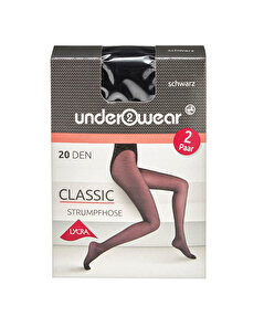 Underwear Underwear Likralı Külotlu İnce Çorap 20 den, Siyah 44/46 Beden