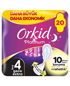 Orkid Orkid Hijyenik Ped Platinum Gece Ekstra Dörtlü 20'li