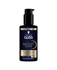 Gliss Gliss Night Elixir Onarıcı Gece Saç Bakım Serumu Çok Yıpranmış ve Kuru Saçlar 100 ml