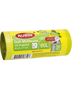 Rubin Rubin Çöp Torbası İpli Limon Kokulu - 60 Litre 64x71 cm 20'li