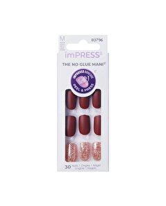 Impress Impress Color Kendinden Yapışkanlı Takma Tırnak Kısa Parlak Kırmızı