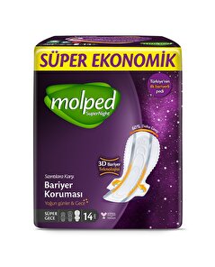Molped Molped Hijyenik Ped Supernight Süper Gece 14'lü
