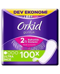 Orkid Orkid Günlük Ped Yaprak Dev Ekonomik Paket 100'lü