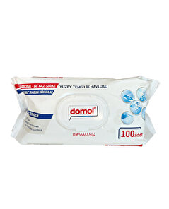Domol Domol Yüzey Temizlik Havlusu Beyaz Sabun Katkılı 100'lü
