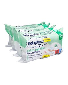 Babydream Babydream Bebek Islak Mendil Çok Hassas Cilt, Aloe Veralı 4x80'li
