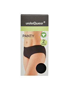 Underwear Underwear Kadın Panty Slip Külot 2'li Siyah XL Beden