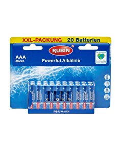 Rubin Rubin Alkalin AAA İnce Pil 1,5V 20'li