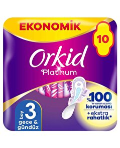 Orkid Orkid Platinum Hijyenik Ped Gece Eko 10'lu