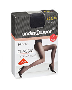 Underwear Underwear Likralı Külotlu İnce Çorap 20 den, Siyah 36/38 Beden