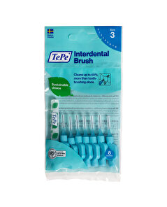 Tepe Tepe Arayüz Fırçası 0.6 mm Mavi 8'li