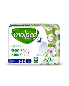 Molped Molped Hijyenik Ped Ultra Pure & Soft Tekli Gece 6'lı
