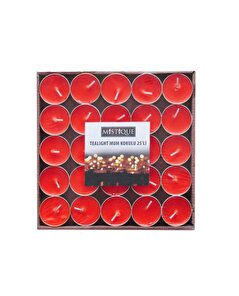 Mistique Mistique Tealight Mum 25'li Kırmızı - Krem 10 gr