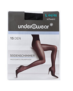 Underwear Underwear Külotlu İnce Çorap 15 den, Siyah, Parlak 44/46 Beden