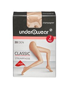 Underwear Underwear Likralı Külotlu İnce Çorap 20 den, Şampanya 36/38 Beden