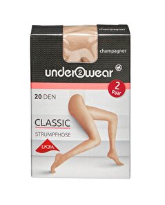 Underwear Underwear Likralı Külotlu İnce Çorap 20 den, Şampanya 40/42 Beden