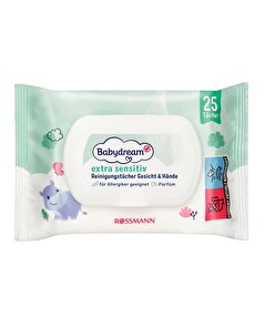 Babydream Babydream Bebek Islak Mendil Çok Hassas Cilt, Yüz ve Ellere Özel, Aloe Veralı 25'li