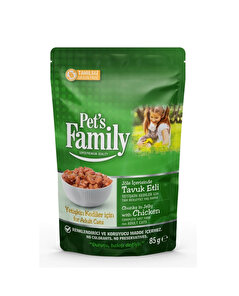 Pet's Family Pet's Family Yetişkin Kedi Maması Pouch Tavuklu Jöleli 85 gr.