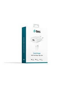 Ttec Seyahat Şarj Adaptörü + Type-A - Type-C Kablo Smartcharger 2.1 A