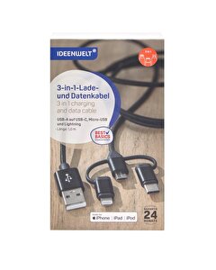 Ideenwelt Data Aktarımı ve Şarj Kablosu 3in1