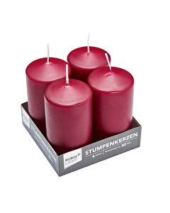 Rubin Licht Silindir Mum Set 4'lü Bordo 110x60
