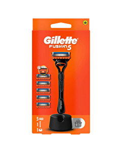Gilette Fusion Tıraş Makinesi 5'li Yedek Başlık ve Stand