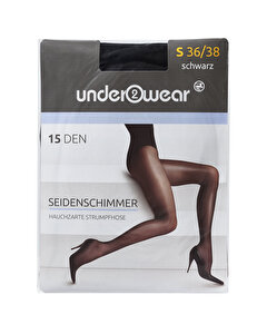 Underwear Külotlu İnce Çorap 15 den, Siyah, Parlak 36/38 Beden