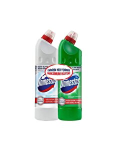 Domestos 2'li Jel Çamaşır Suyu Dağ Esintisi + Kar Beyaz 2x750 ml