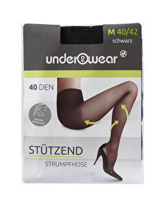 Underwear Destekli Külotlu İnce Çorap 40 den, Siyah, 40/42 40/42 Beden