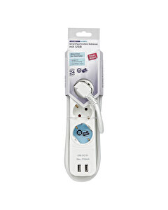 Ideenwelt Best Basics Çoklu Priz 3'lü 2'li USB Beyaz -Ges-141 1 adet