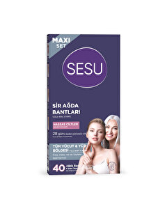 Sesu Vücut Ağda Bandı Hassas Ciltler Maxi Set 40'lı