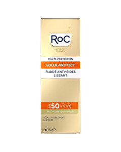 Roc Yüz Güneş Kremi Likit Soleil Spf 50 Kırışıklık Karşıtı Rahatlatıcı 50 ml