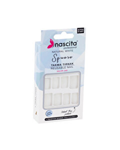 Nascita Square Takma Tırnak 140 Natural White 36'lı