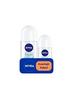 Nivea Kadın Roll on 50 Ml + Mini Roll on 25 Ml Fresh Natural  Anti-Perspirant 48h